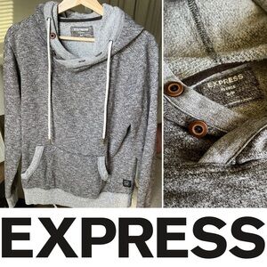 Express Men’s Pullover Fleece With Hood Brown Size S